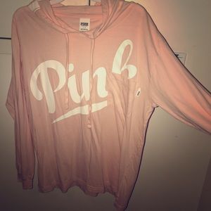 PINK long sleeved shirt with Hood